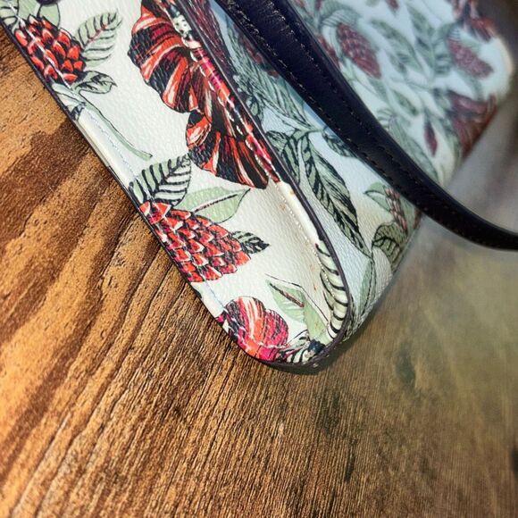 Tory Burch Kerrington navy green red Evergreen floral crossbody purse bag - Picture 10 of 12